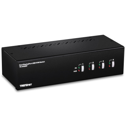 TRENDnet TK-440DP 4-Port Desktop KVM Switch, 3840 x 2160 resolution, 2 USB 2.0